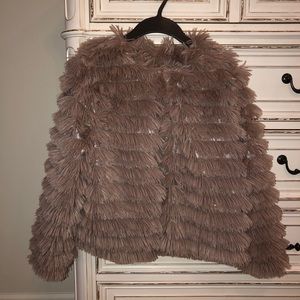 Faux fur shag jacket